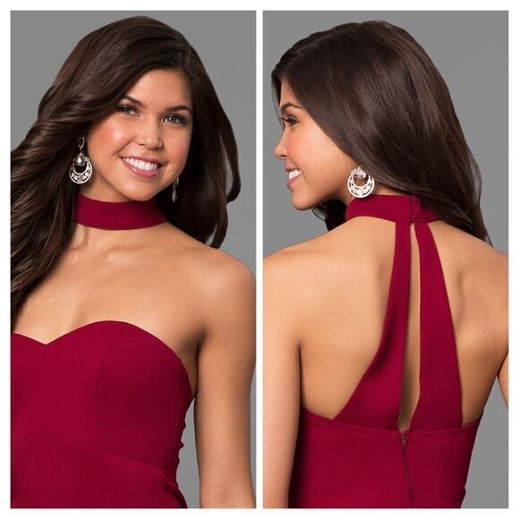 Sequin Hearts Red Sleeveless Chocker Dress Sz 5 - Picture 2 of 14